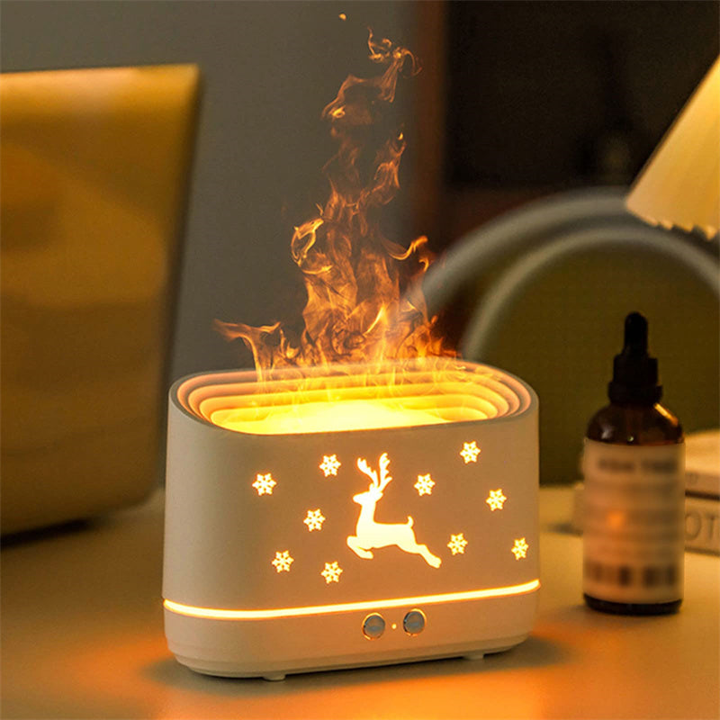 Diffuseur d'Huiles Essentielles Effet Flamme avec Design de Noël : Une Ambiance Féérique Chez Vous