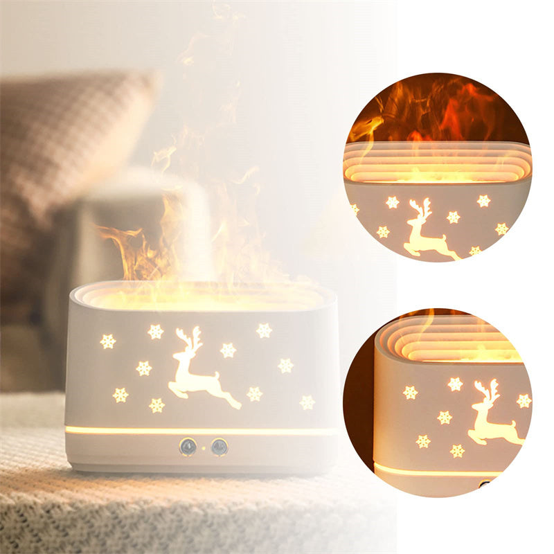 Diffuseur d'Huiles Essentielles Effet Flamme avec Design de Noël : Une Ambiance Féérique Chez Vous